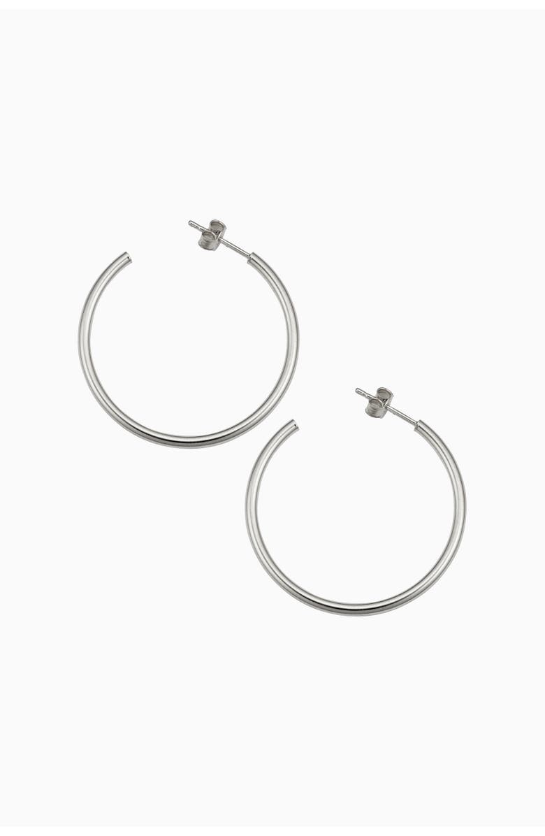 Oradina 14K Gold Sicily Hoops Earrings, Alternate, color, White Gold