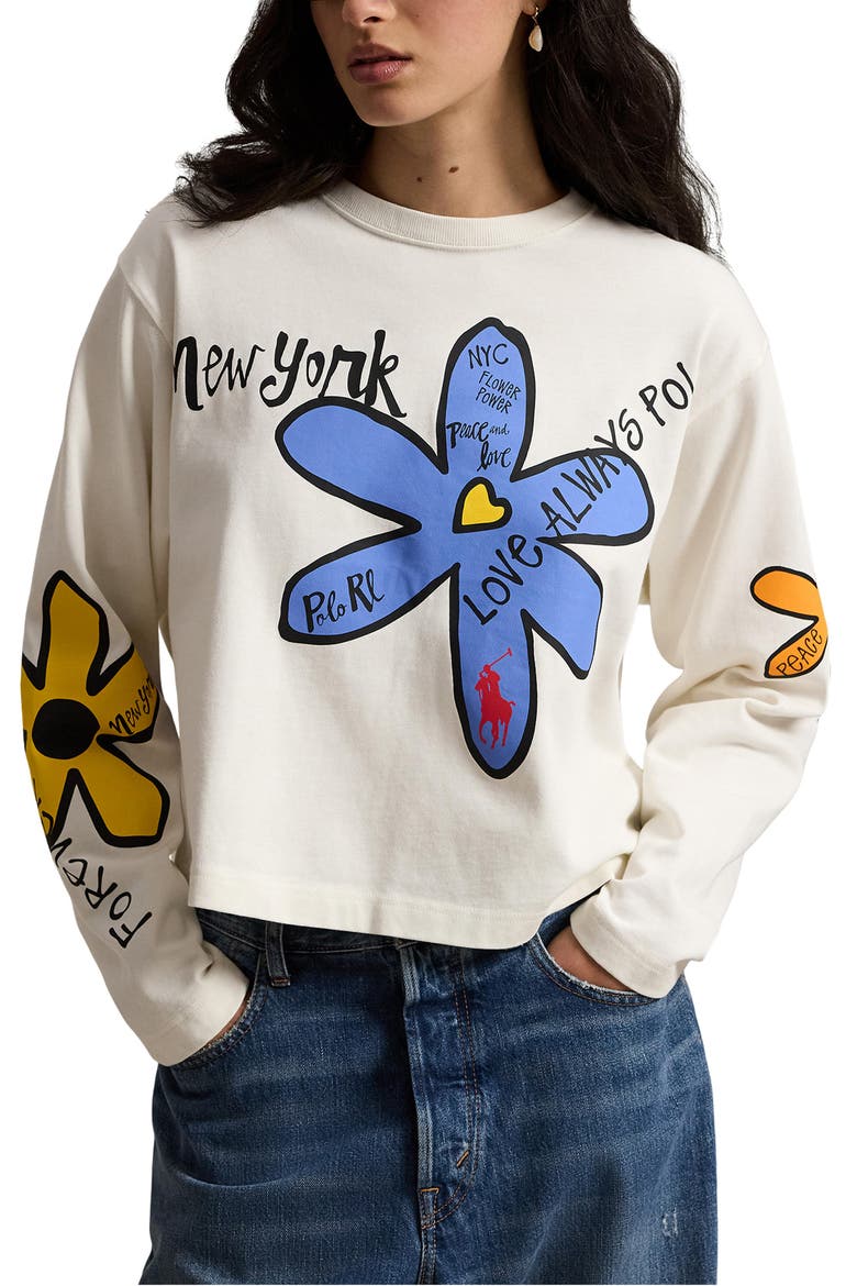 Polo Ralph Lauren Floral Long Sleeve Graphic T-Shirt (Women
