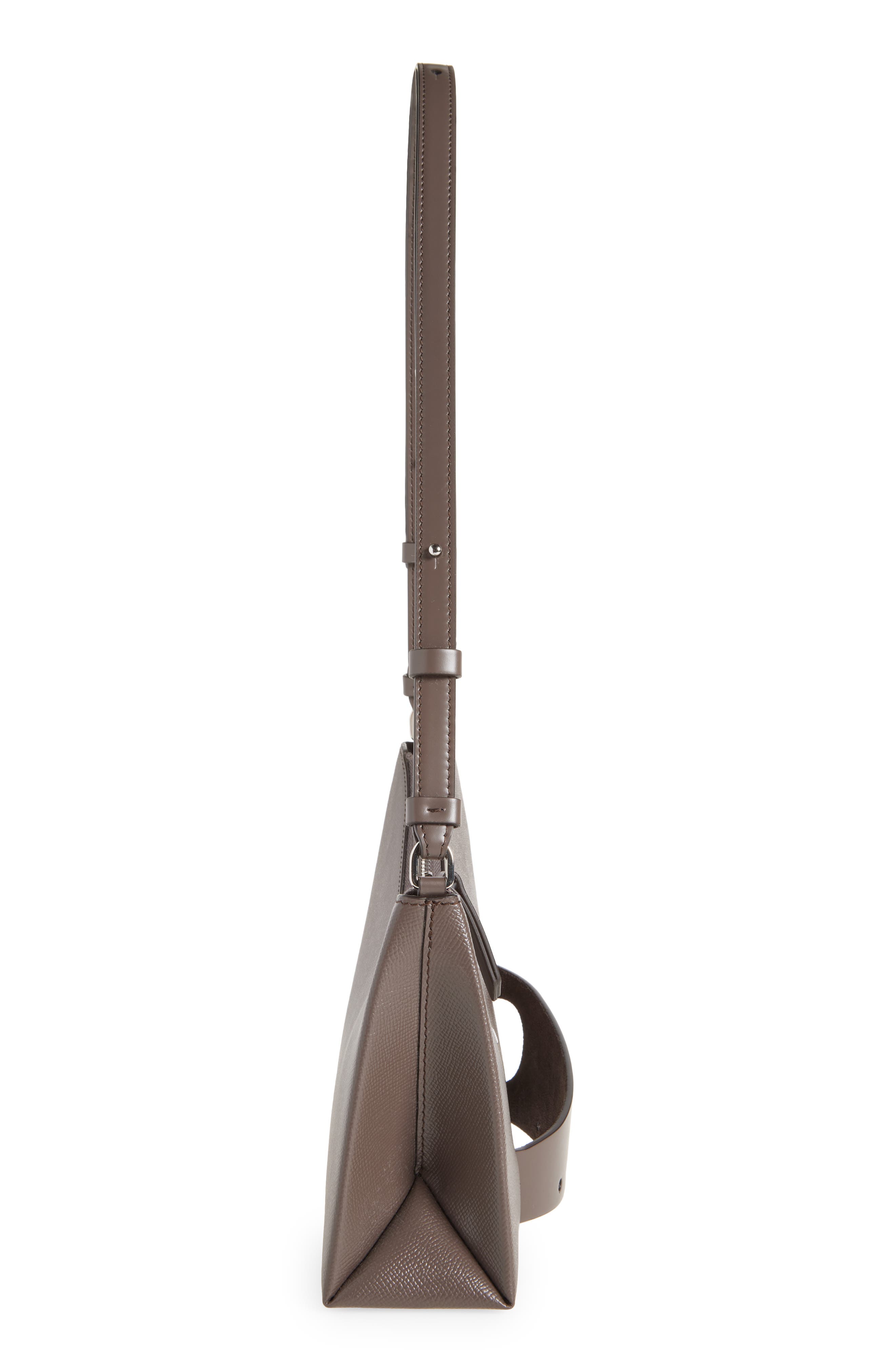 Small Snatched Leather Shoulder Bag, Alternate, color, ELEPHANT