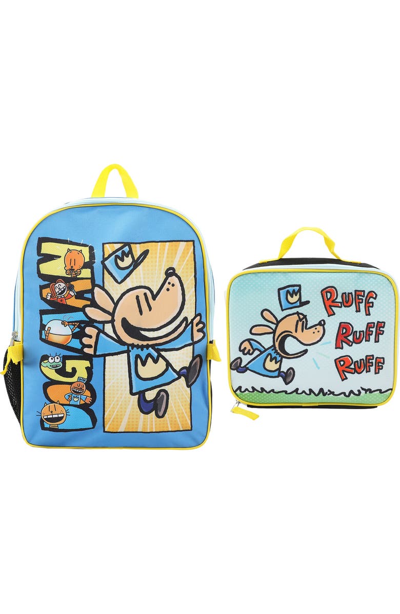 BIOWORLD Kids' Dog Man Backpack with Lunch Bag, Alternate, color,