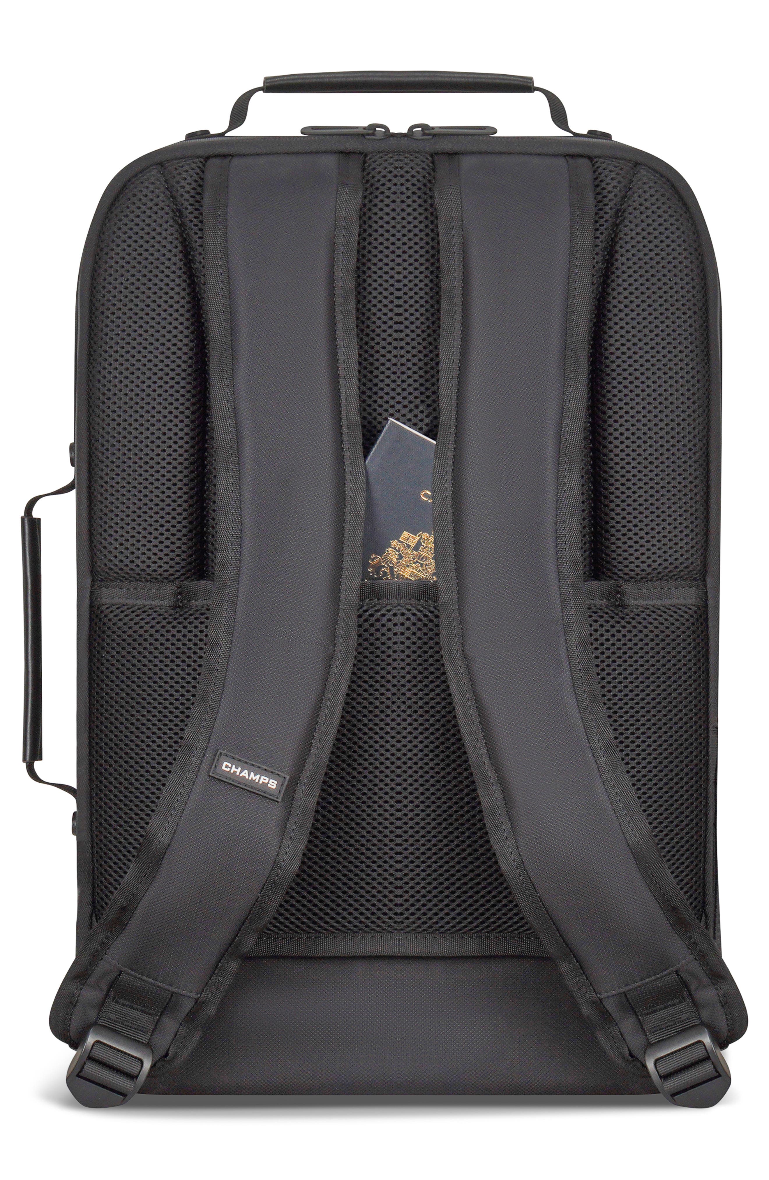 CHAMPS Waterproof Nylon Backpack, Alternate, color, Black