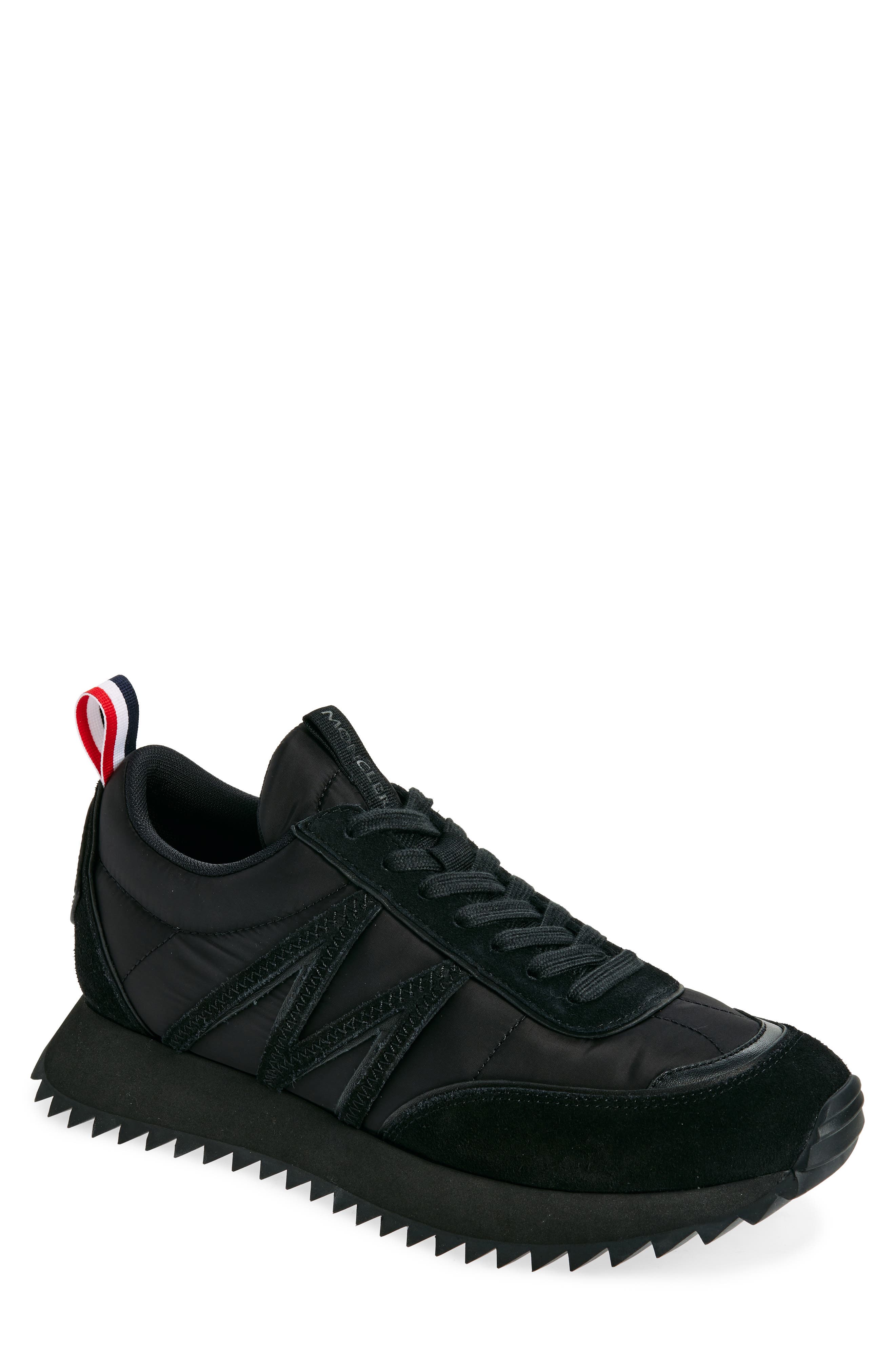 Moncler Pacey Mixed Media Sneaker, Main, color, Black