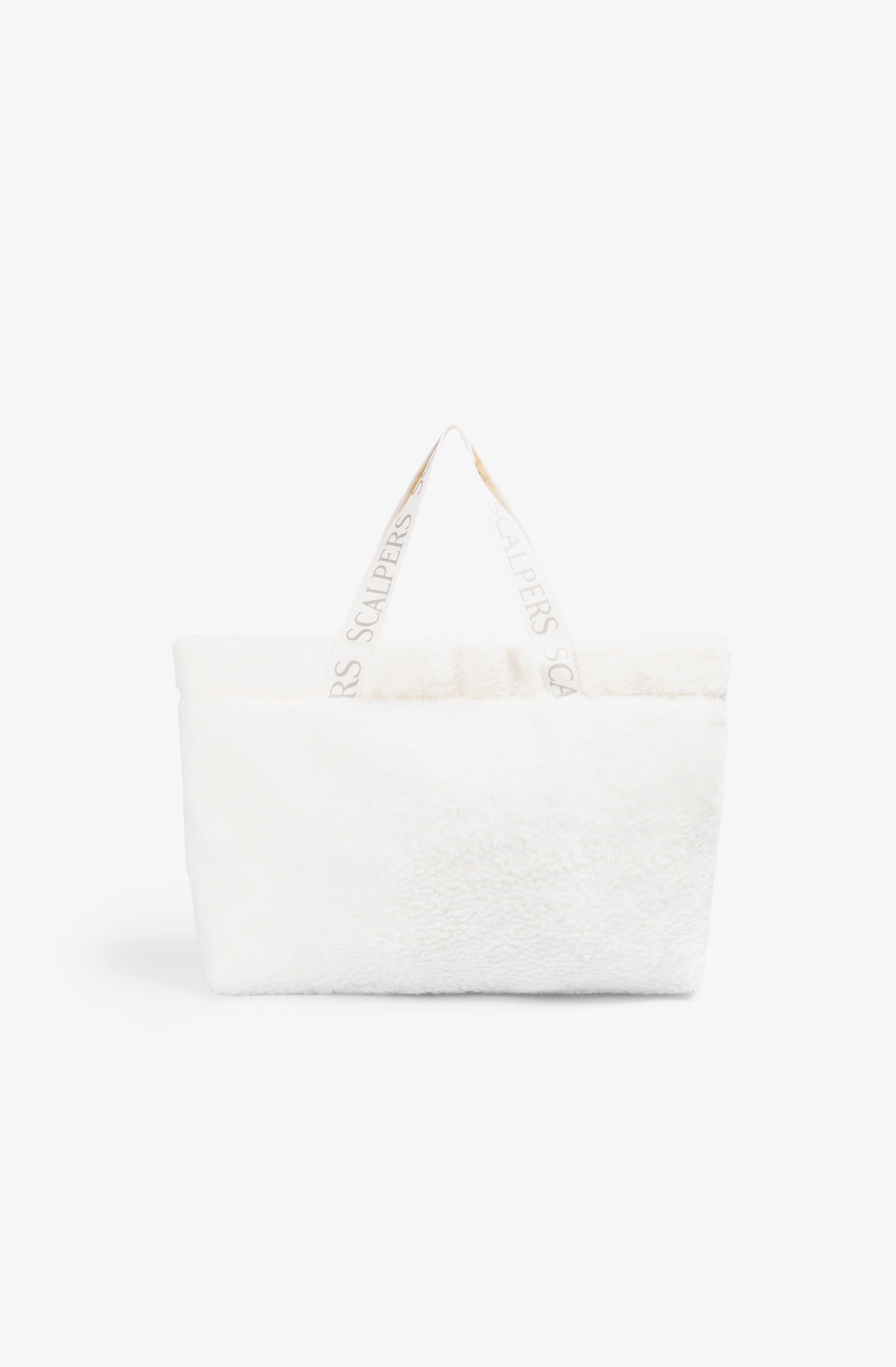 Scalpers Fluffy Soft Tote Bag for Girls, Alternate, color, White