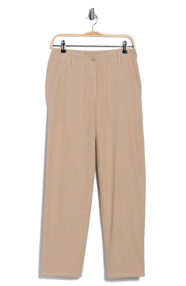 Eileen Fisher Easy Tapered Organic Cotton Pants, Main, color, Wheat