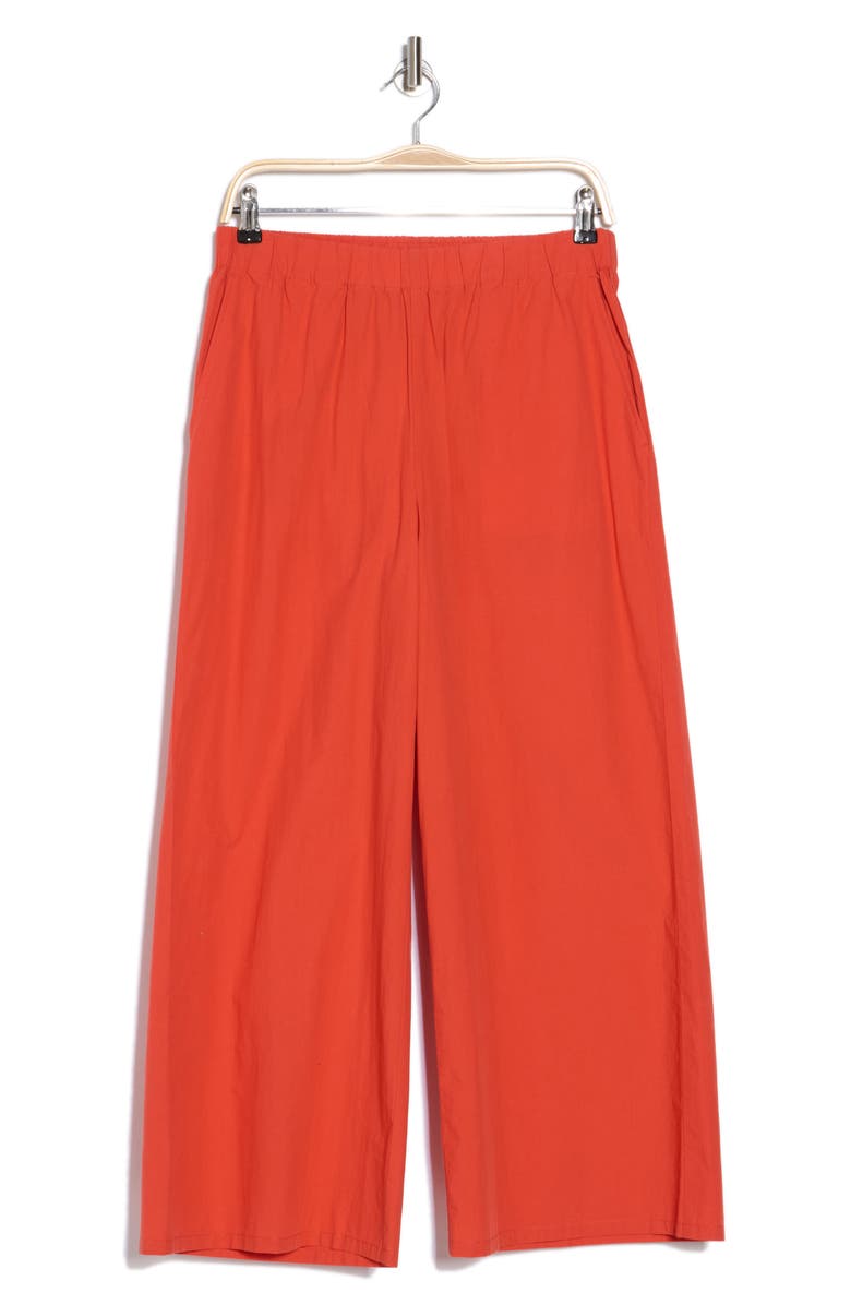 Eileen Fisher Organic Cotton Ankle Wide Leg Pants, Alternate, color, Flame