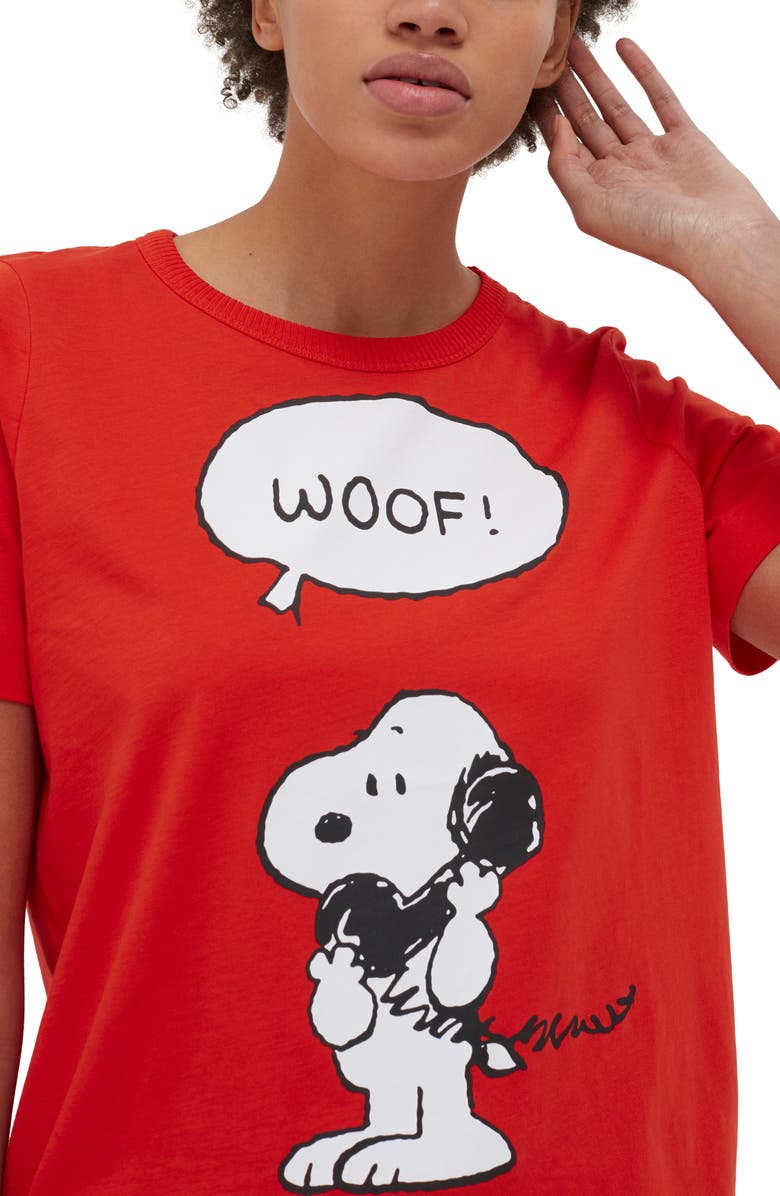 Chinti & Parker x Peanuts<sup>®</sup> Snoopy Woof Graphic Tee, Alternate, color, 