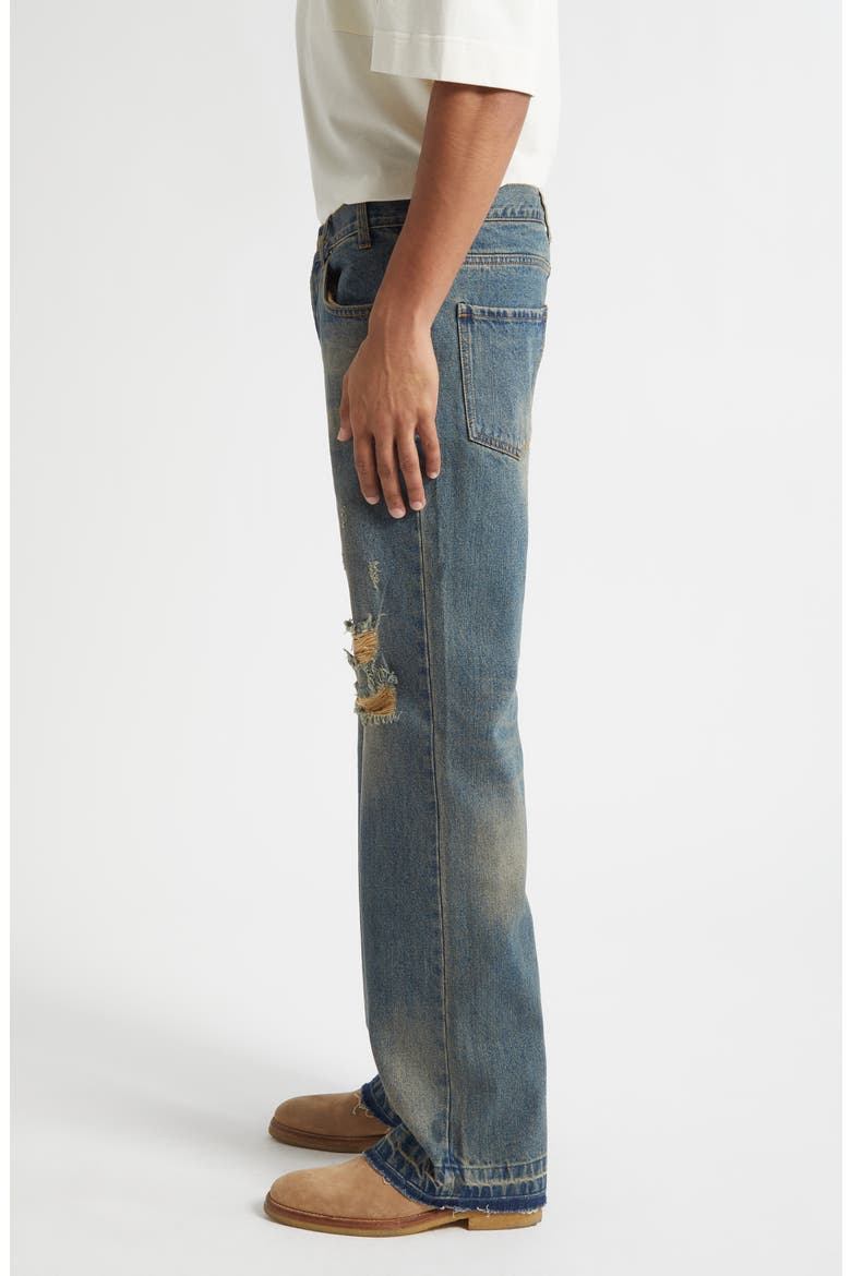 Texoma Distressed Release Hem Bootcut Jeans, Alternate, color, VINTAGE WASH
