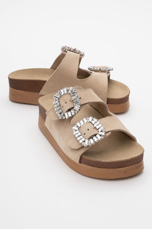Forever & Always Shoes Polacca Leather Slide Sandal