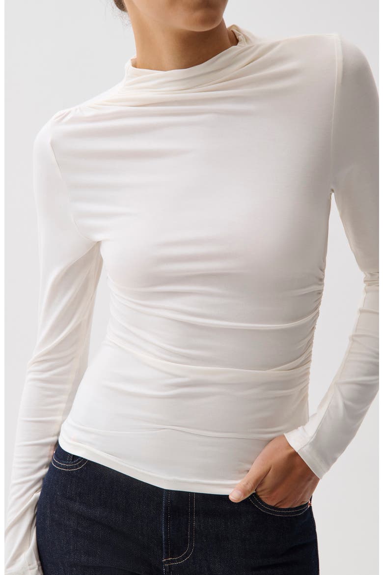 Nathalia Mock Neck Long Sleeve Top, Alternate, color, SOFT WHITE