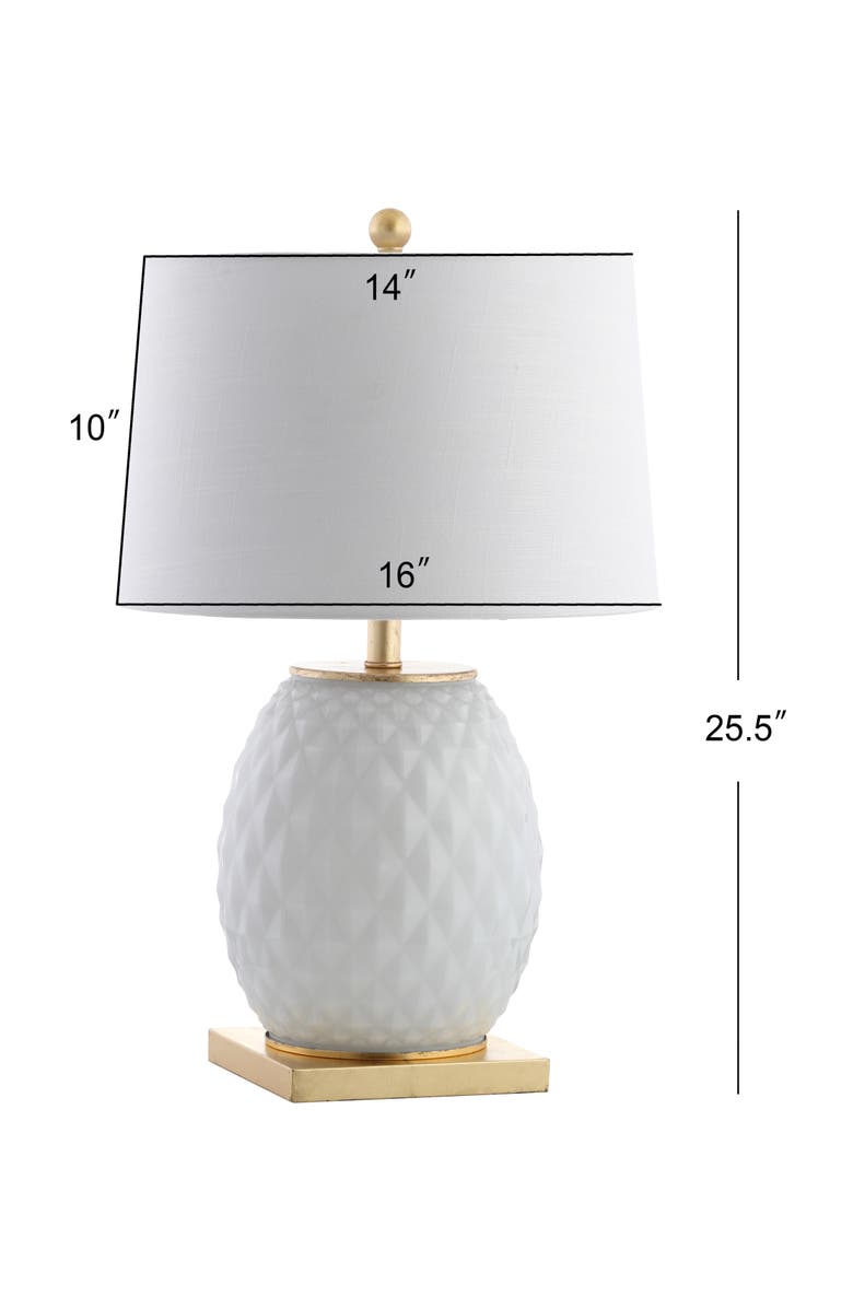 JONATHAN Y Diamond 25.5" LED Glass/Metal Table Lamp, Alternate, color, White/Gold
