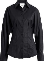 Reformation Vanta Stretch Poplin Button-Up Shirt