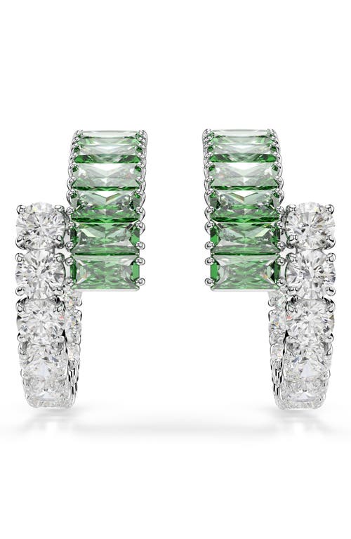 Swarovski Rhodium Plated Matrix Hoop Earrings In Multi