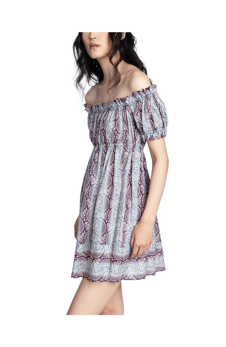 Anna Sui Ombre Ribbons Cotton Dress, Alternate, color, Amethyst Multi