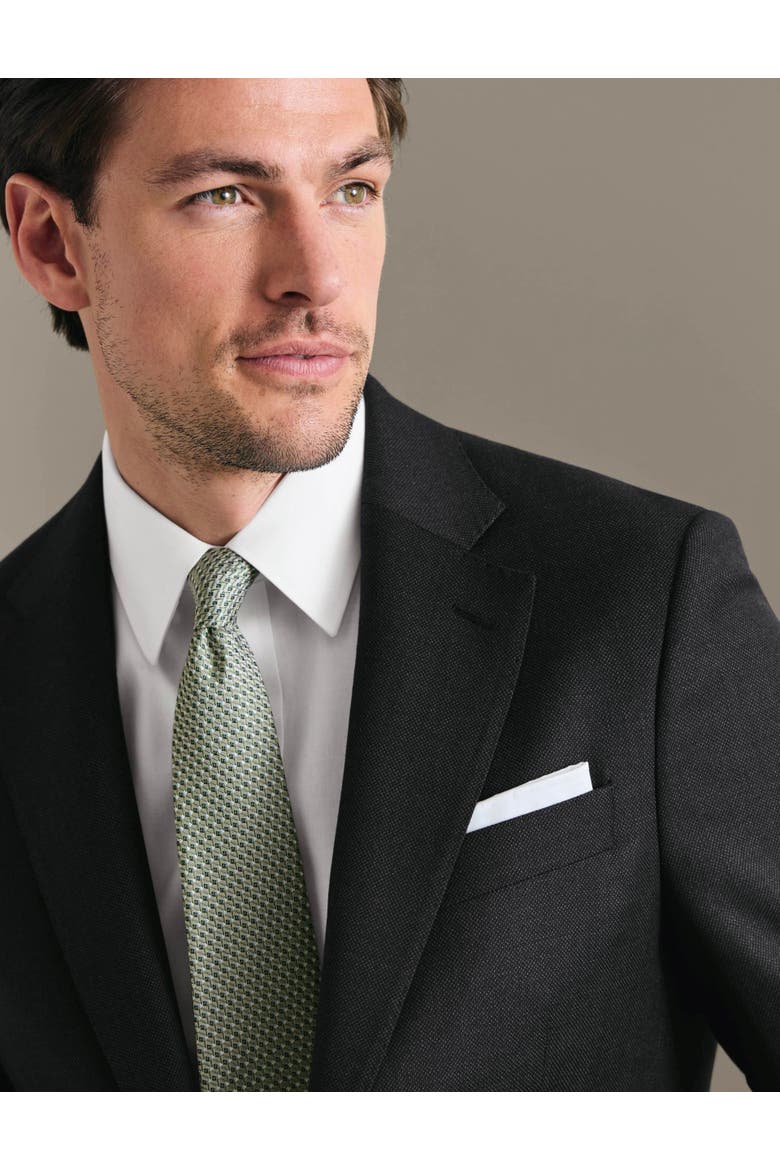 Birdseye Slim Fit Italian Luxury Suit Jacket, Alternate, color, Charcoal Grey