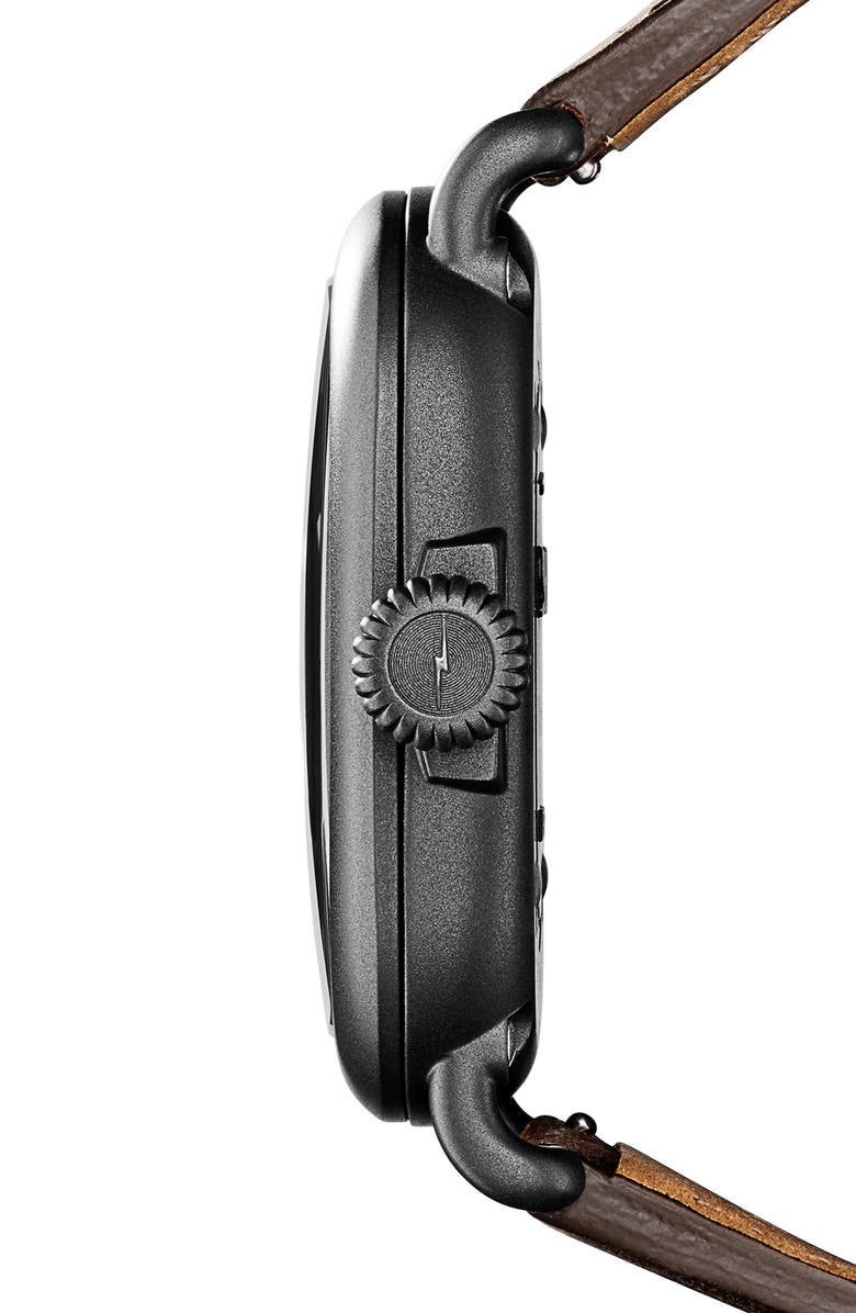 Shinola The Guardian Leather Strap Watch, 41.5mm x 43mm, Alternate, color, 