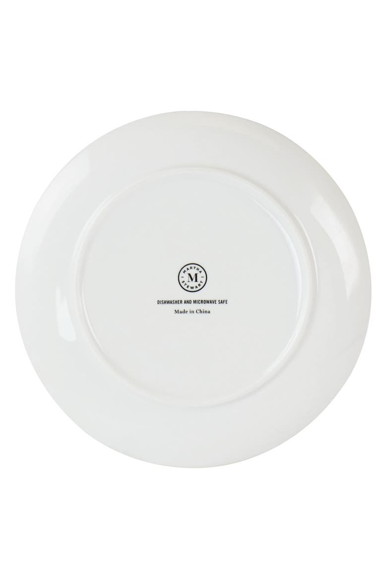 8 Inch Fine Ceramic 6 Piece Floral Decorated Dessert Plate Set, Alternate, color, White