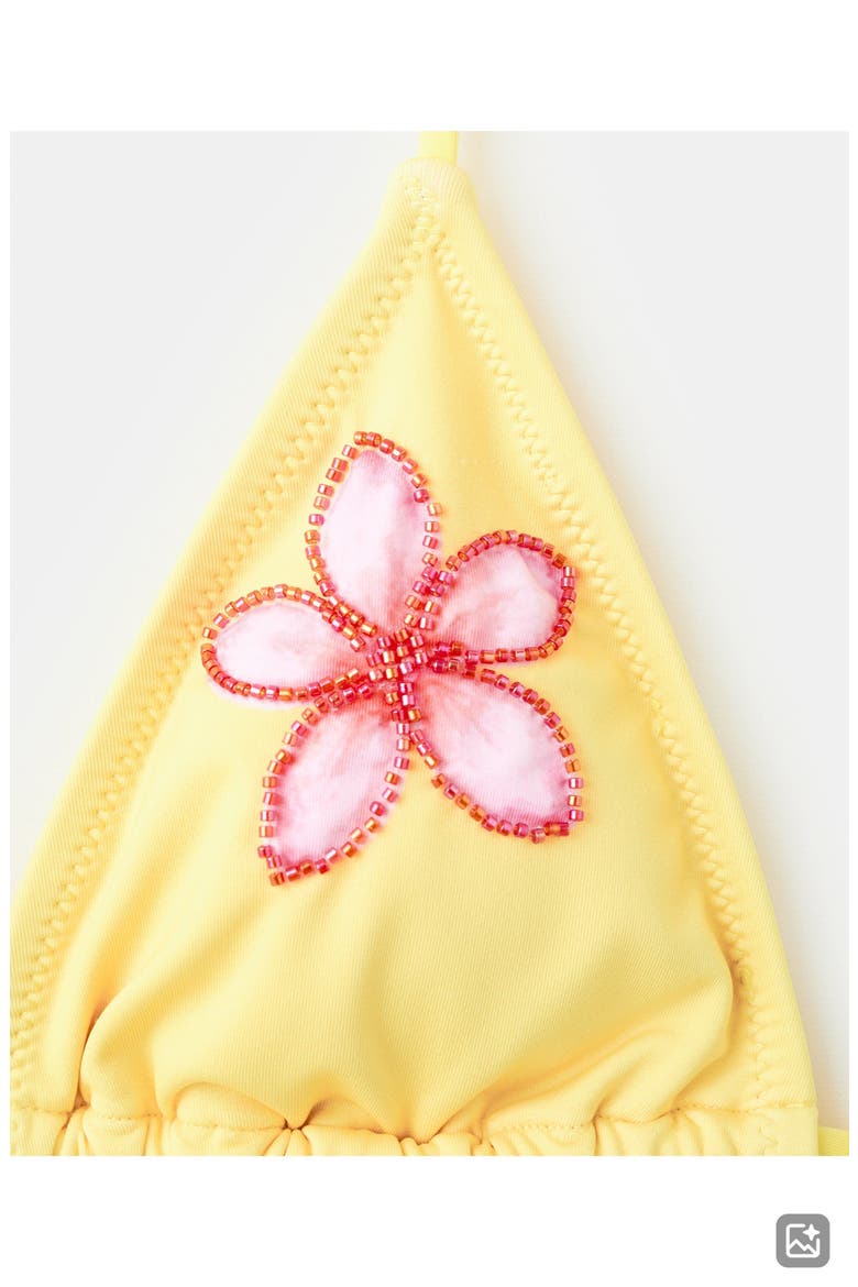 Beaded Two-Piece Swimsuit, Alternate, color, YELLOW