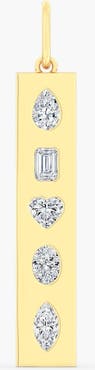 Everlee Multi-Shape Inlay Bar Lab Diamond Charm in 14K