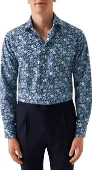 Eton Slim Fit Floral Cotton Dress Shirt