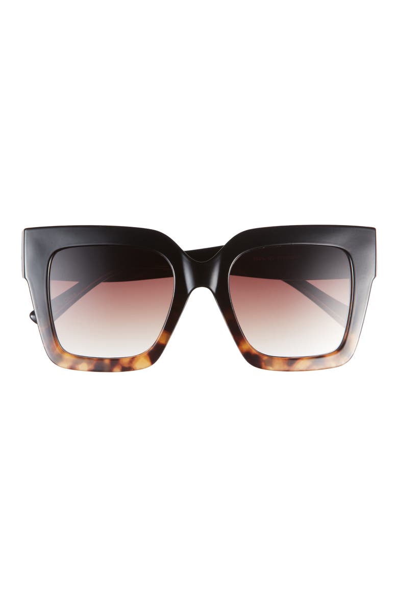 Gradient Oversize Square Sunglasses, Main, color, BLACK- TORTOISE
