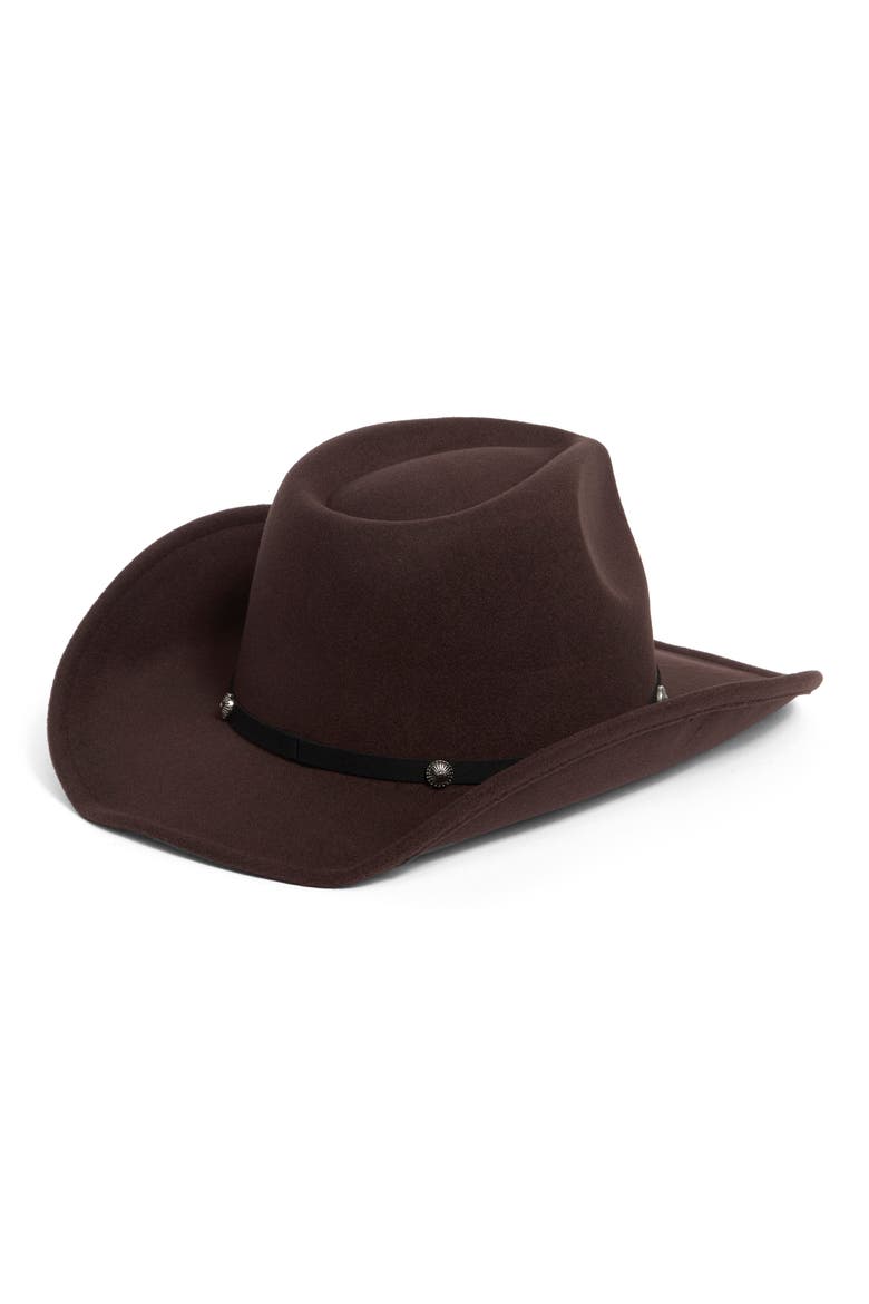Concho Band Cowboy Hat, Alternate, color, CHOCOLATE