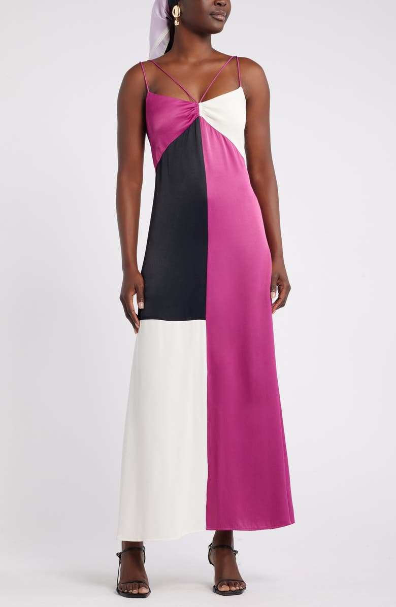Nordstrom x Harlem's Fashion Row Harbison Satin Maxi Slipdress, Main, color, 