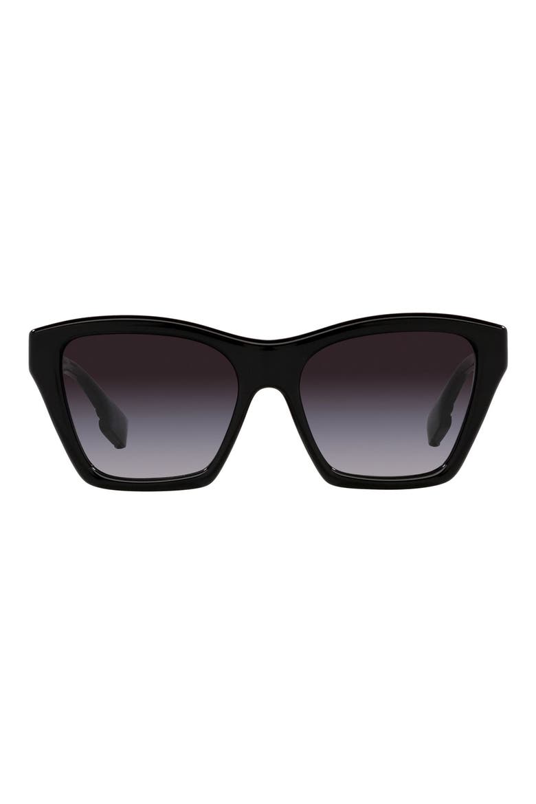 Arden 54mm Gradient Square Sunglasses, Main, color, BLACK
