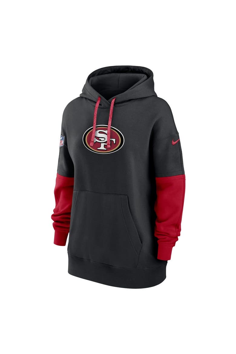 Women's Nike Black San Francisco 49ers 2024 Sideline Essential Fleece Pullover Hoodie, Alternate, color, Black