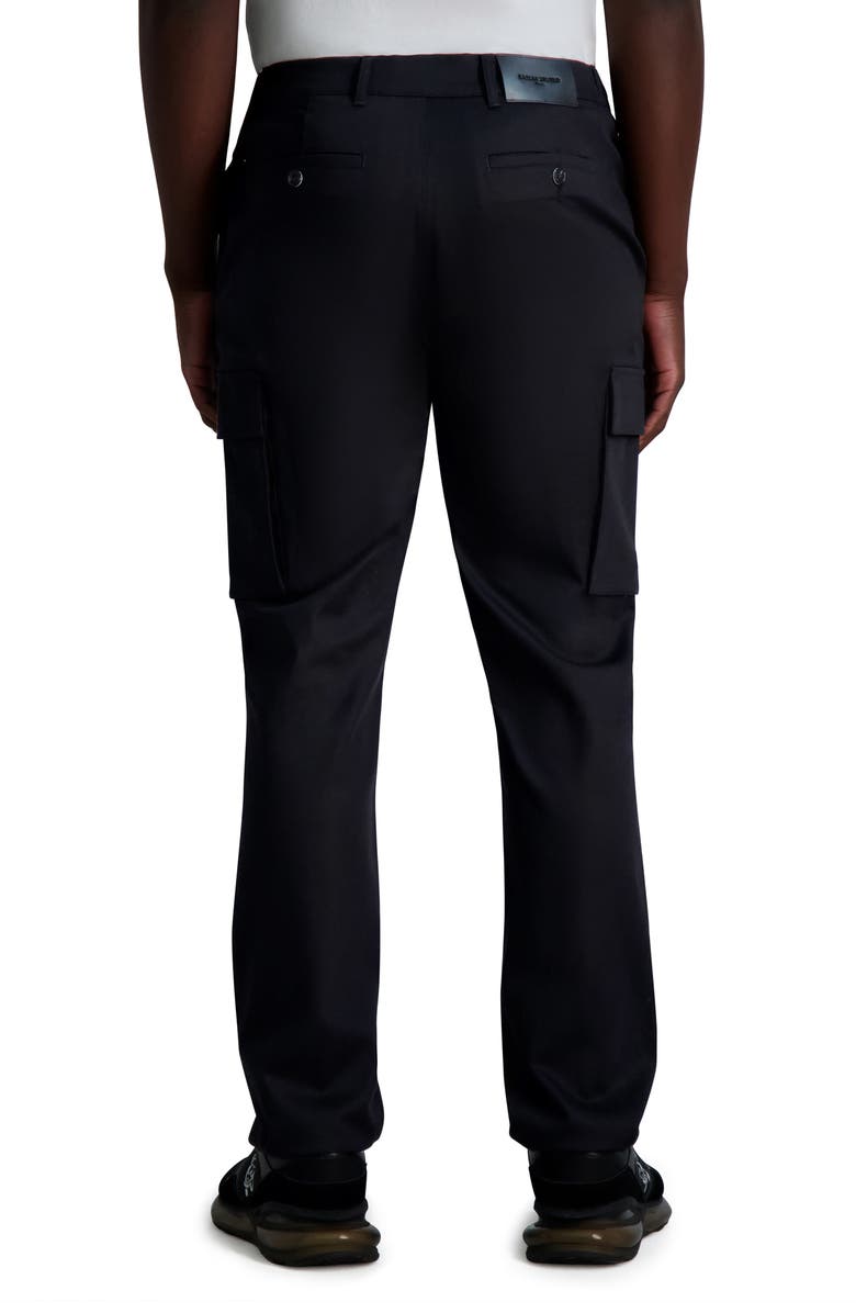 KARL LAGERFELD PARIS Stretch Cotton Straight Leg Pants, Alternate, color, Black