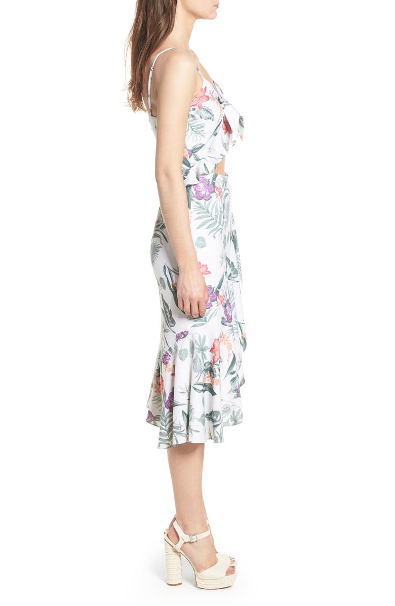 WAYF Mahari Cutout Midi Dress, Alternate, color, 