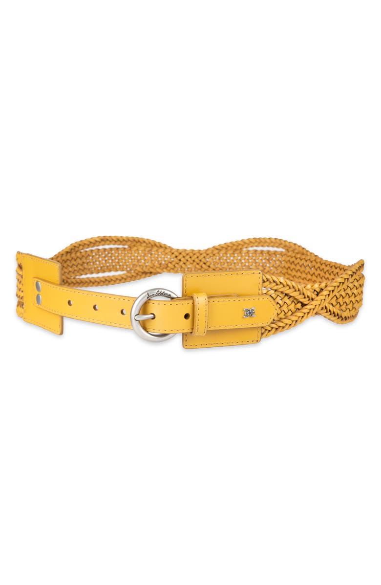 Sam Edelman Twist Braided Leather Belt, Main, color, Mustard