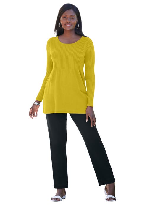 Ribbed Baby Doll Tunic Sweater (Plus Available)
