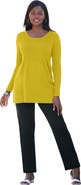 Jessica London Ribbed Baby Doll Tunic Sweater