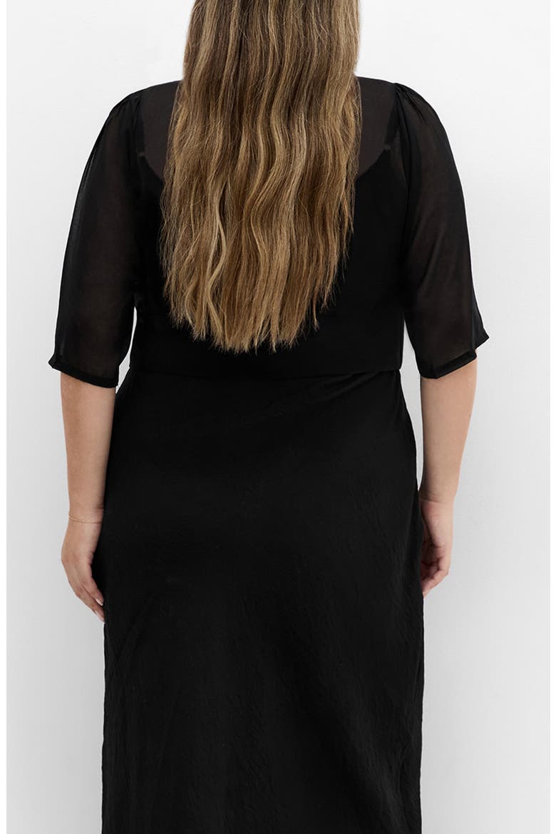 Chiffon Shrug, Alternate, color, BLACK