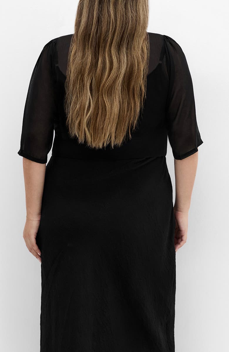 City Chic Chiffon Shrug, Alternate, color, Black