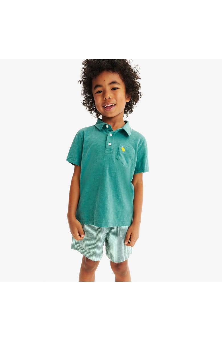 Primary Kids Stretch Chino Short In Boardwalk Stripe, Alternate, color, Sunwashed Teal Union Stripe