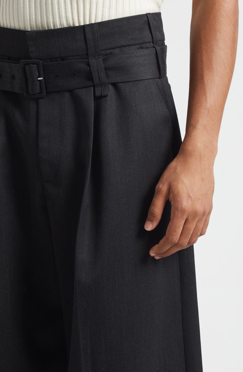 Simone Rocha Double Belt Loop Wide Leg Pants, Alternate, color, Charcoal