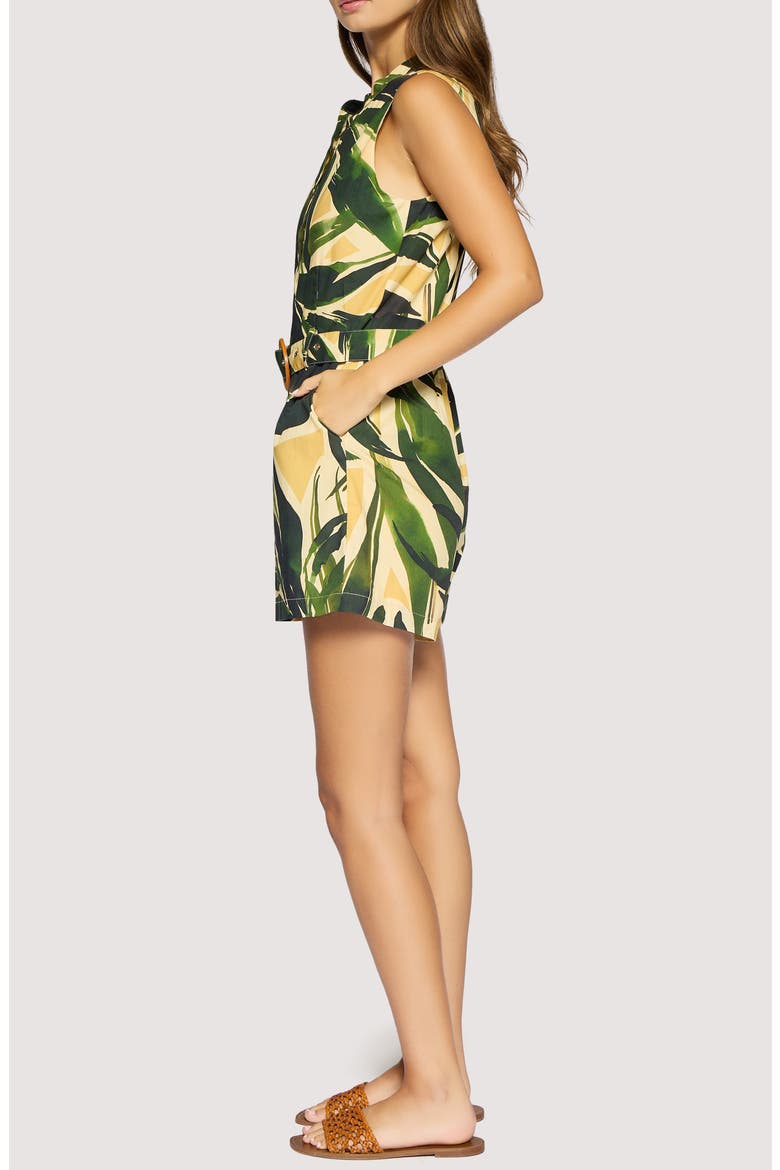 Palm Serenade Cotton Romper, Alternate, color, GREEN-MULTI