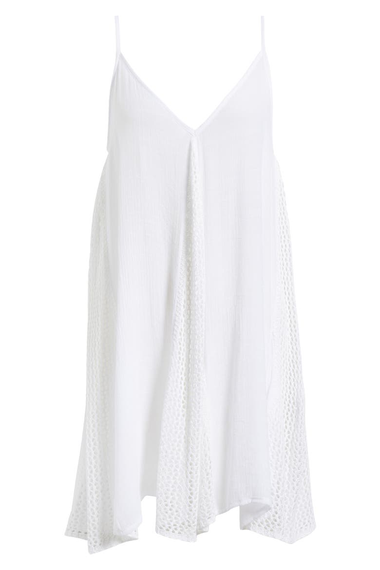 Open Stitch Sleeveless Cover-Up Dress, Alternate, color, WHITE