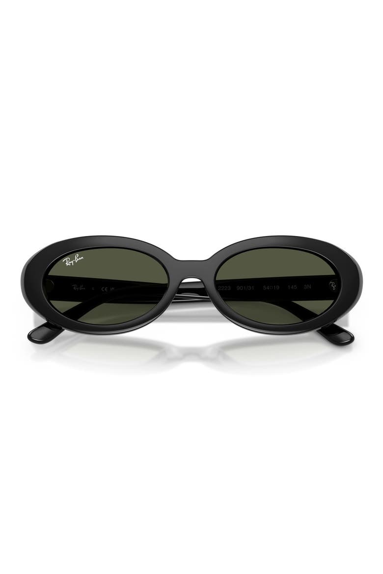 Oval Sunglasses, Alternate, color, BLACK / GREEN