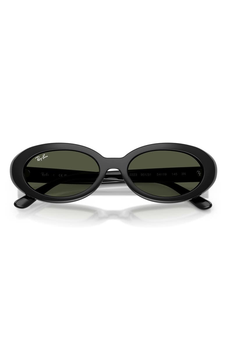 Ray-Ban Oval Sunglasses, Alternate, color, Black / Green