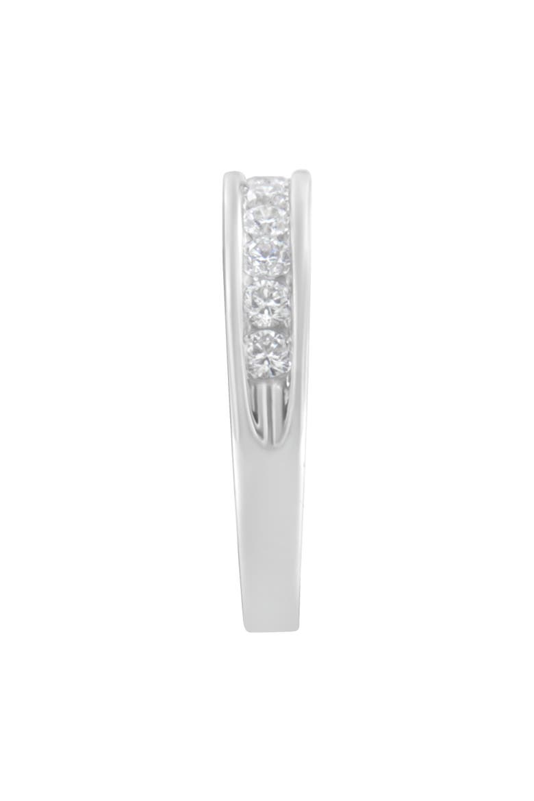 18K White Gold Round Diamond 1/2 Cttw Channel Band Ring, Alternate, color, White Gold
