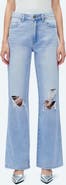 Bayeas Ripped High Waist Wide Leg Jeans