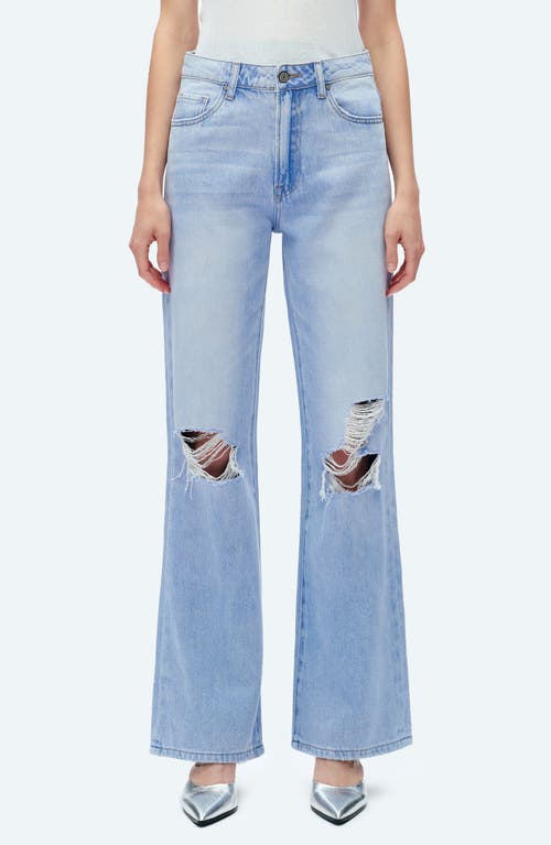 Bayeas Ripped High Waist Wide Leg Jeans