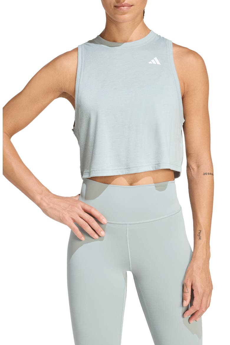 CLIMACOOL Crop Tank Top, Main, color, WONDER SAGE