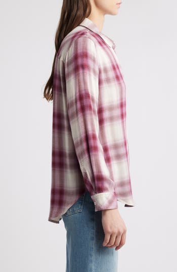 Rails White / popular Pink Plaid Button-up Shirt