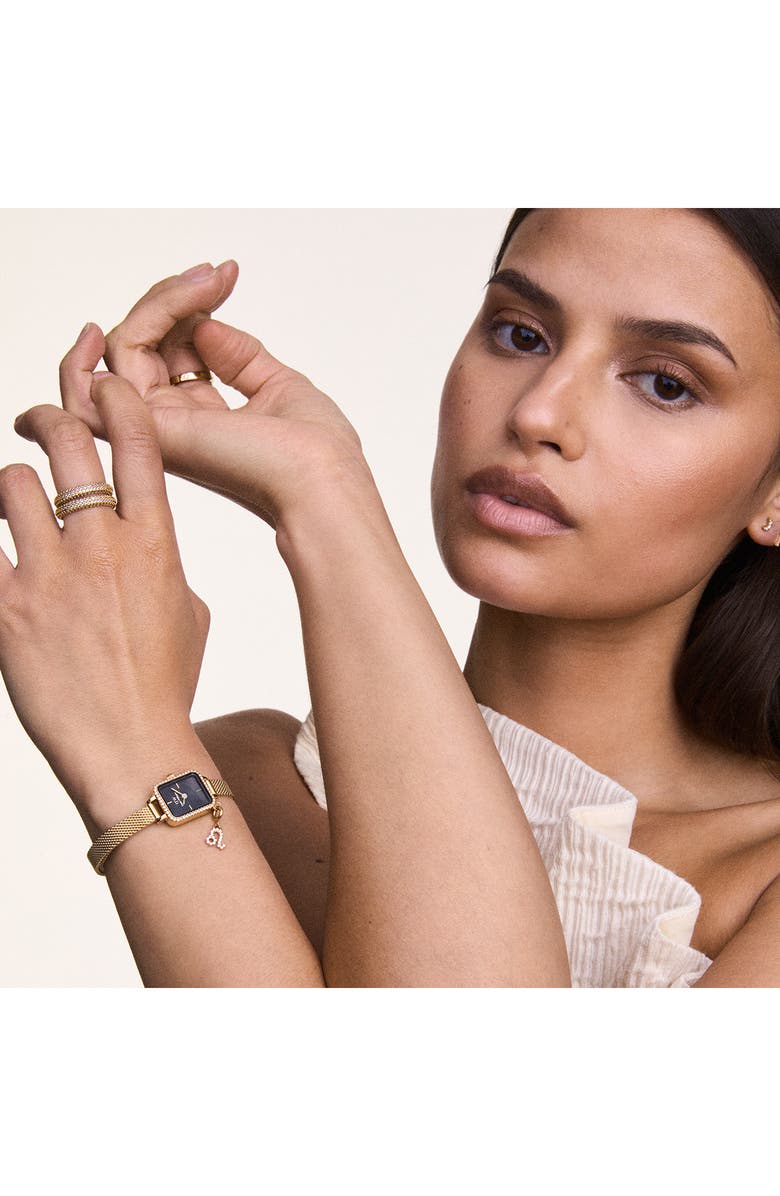 Daniel Wellington Quadro Mini Crystal Zodiac Bracelet Watch, 15mm, Alternate, color, Gold