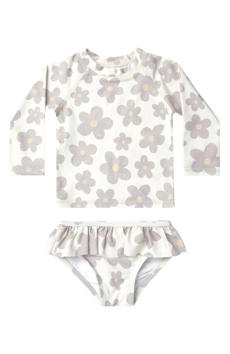 Rylee + Cru Long Sleeve Two-Piece Rashguard Swimsuit, Main, color, 