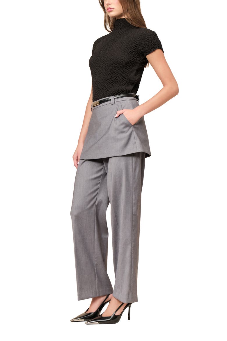 Roxy Layered Waist Wide Leg Pants, Alternate, color, GREY