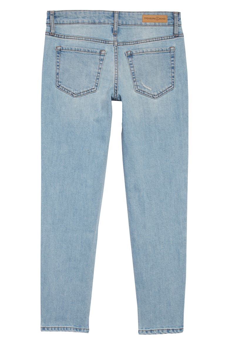 Treasure & Bond Distressed Hem Girlfriend Jeans, Alternate, color,